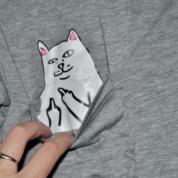 Funny Cat Pocket Tee - Picture 2 of 2